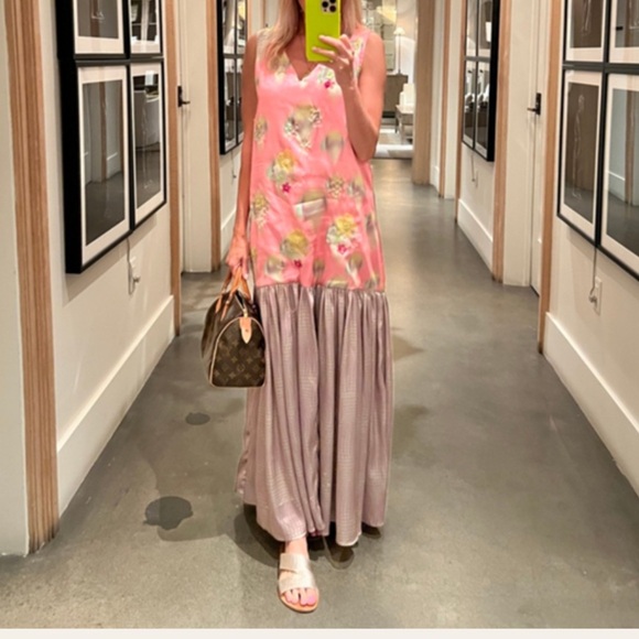 Anthropologie Siddhartha Bansal Flounced Embellished Maxi Shift Dress M - Picture 4 of 12